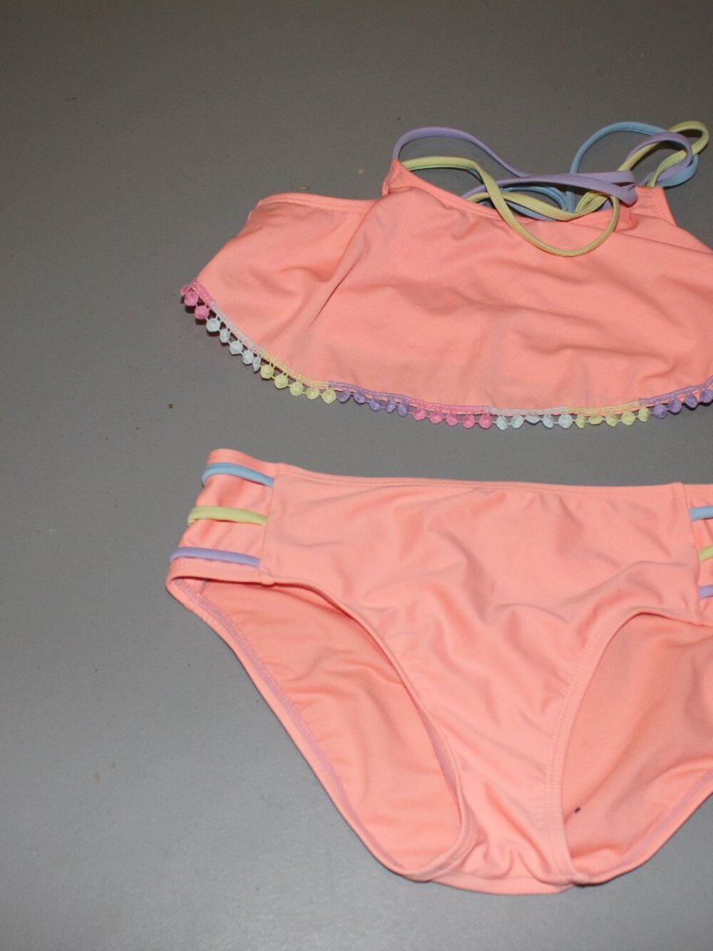 Orange 2 Pcs Justice Bikini Swimsuit Size 14